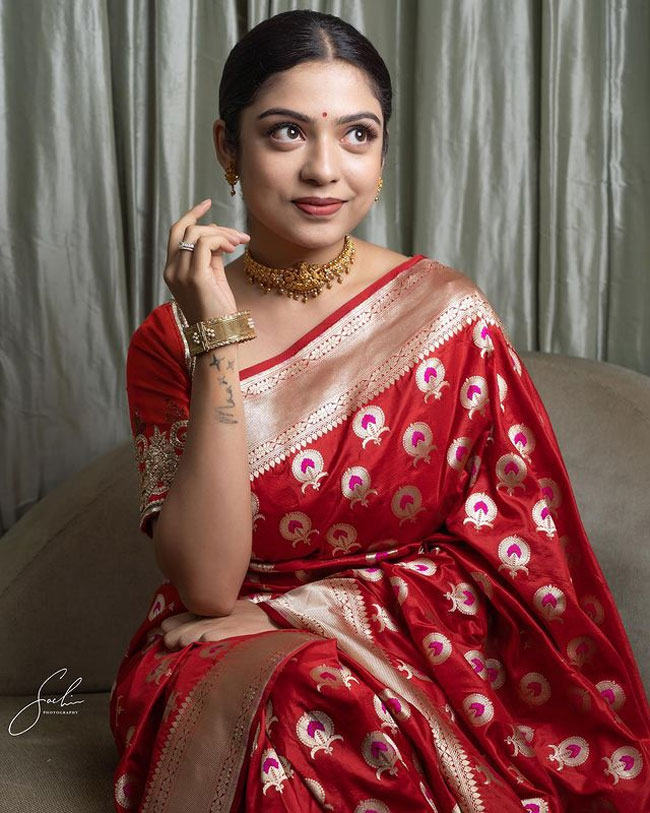 Adorable Pics Of Varsha Bollamma In Colorful Dress